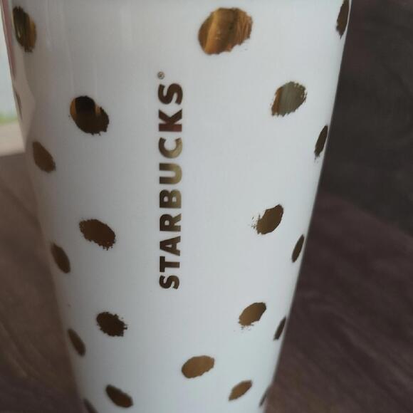 Starbucks White Mug with Gold Dots - Picture 2 of 5